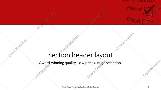 Section Header presentation slide layout