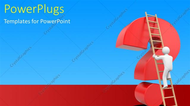  Presentation with problem solving - A question mark with bluish background and a ladder