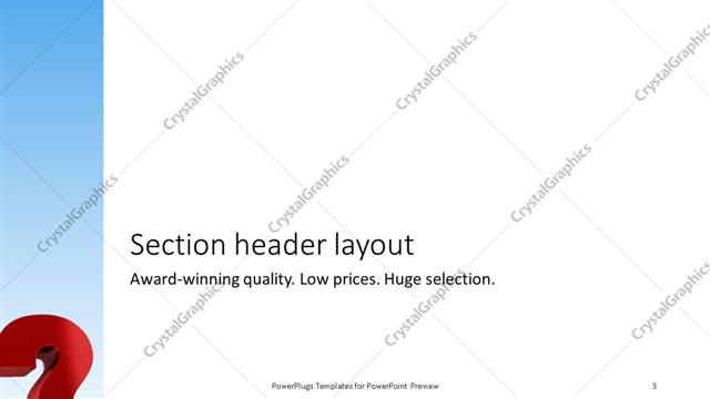 Section Header presentation slide layout