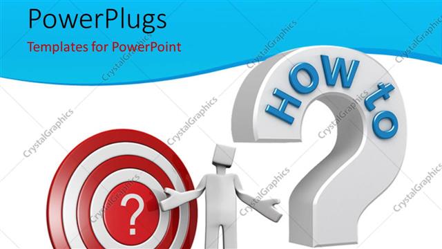  Presentation with dartboard - A question mark with a dartboard and white background