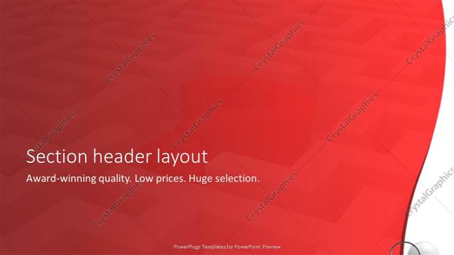 Section Header presentation slide layout