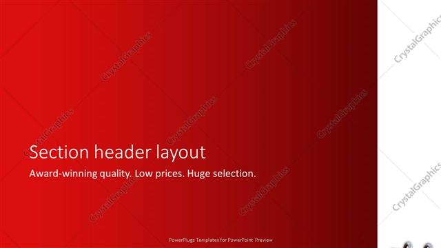 Section Header presentation slide layout