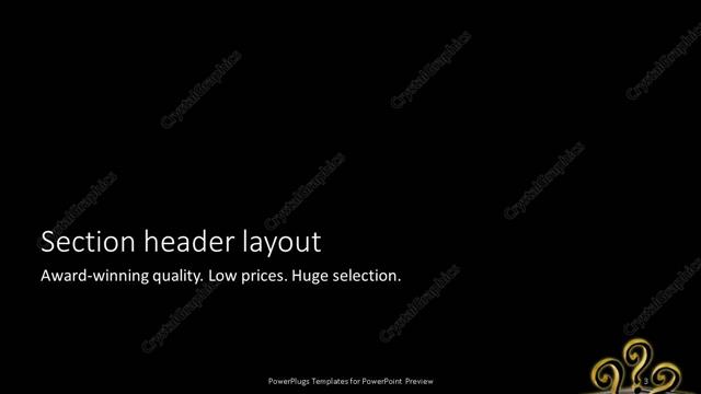 Section Header presentation slide layout