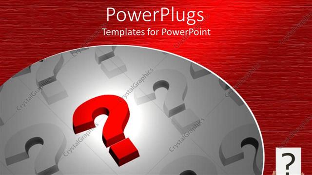 Presentation with head - Question marks in red white and back, business man with question mark head, red background