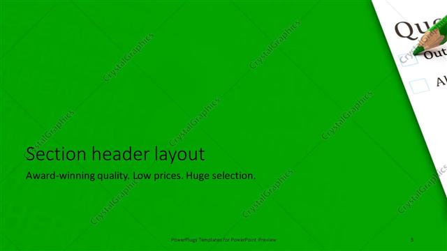 Section Header presentation slide layout