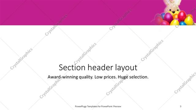 Section Header presentation slide layout