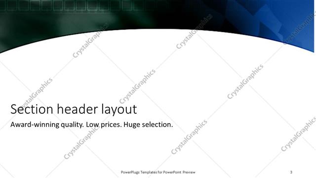 Section Header presentation slide layout