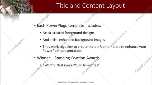 Title and Content presentation slide layout