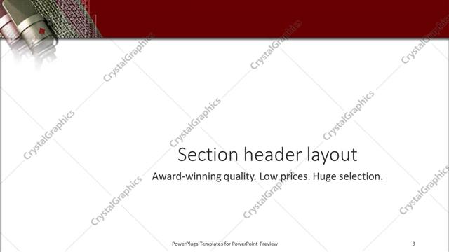 Section Header presentation slide layout