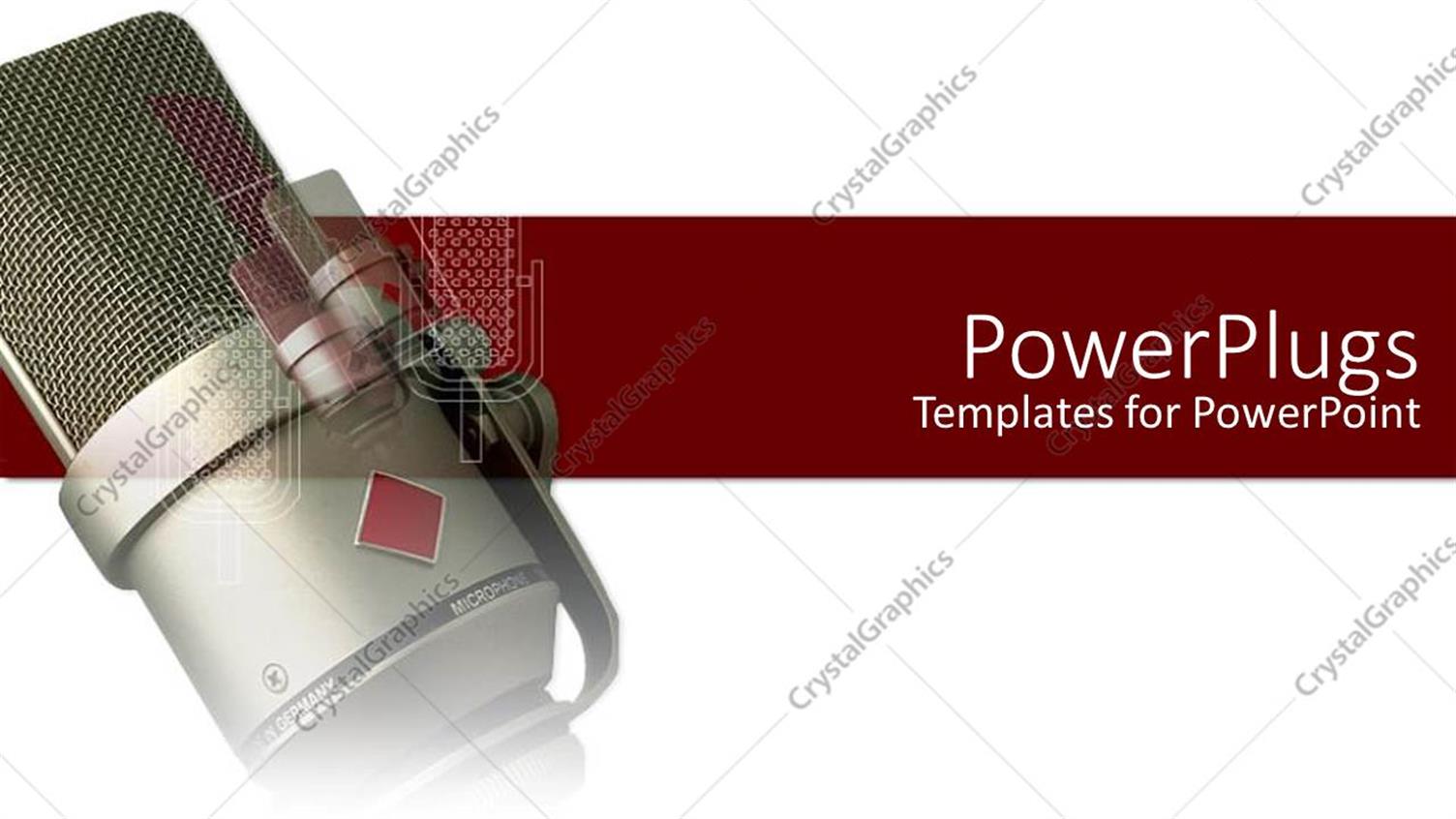 Featuring a Radio Microphone with a White and Red Background