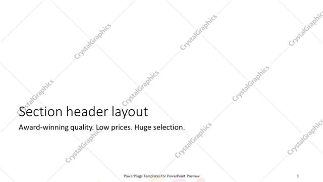 Section Header presentation slide layout