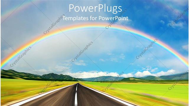  Presentation with rainbows - Rainbows over highway, blurred road, speed, driving