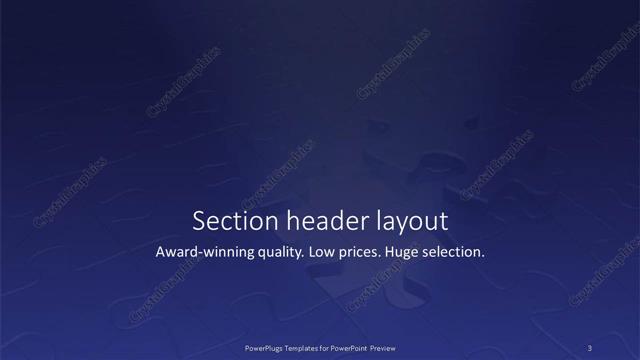 Section Header presentation slide layout