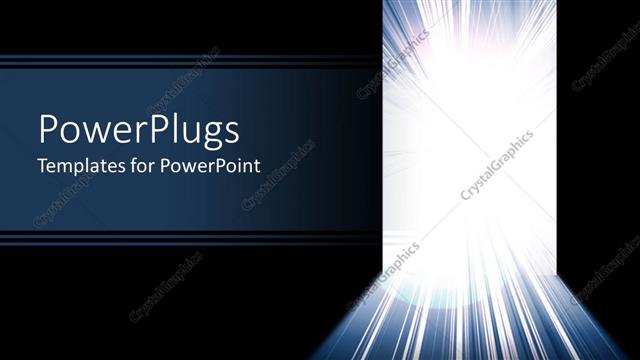  Presentation with opportunity - Ray of white shinning light through a door with black background