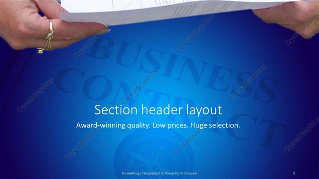 Section Header presentation slide layout