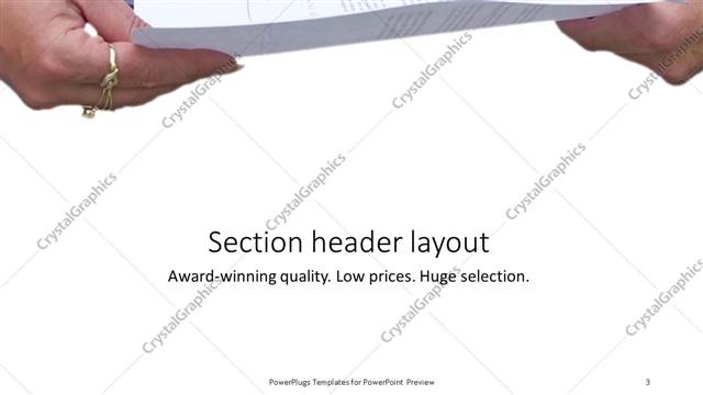 Section Header presentation slide layout