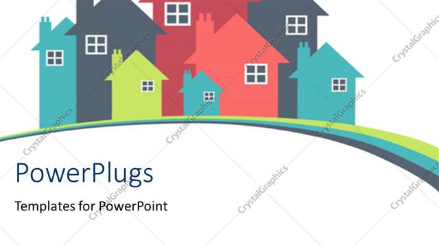  Presentation with real estate - A real estate depiction with house illustration in different colors