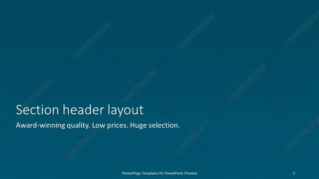 Section Header presentation slide layout