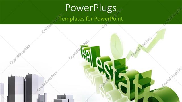  Presentation with upwards - Real estate economy trend concept depiction improving upwards with white color