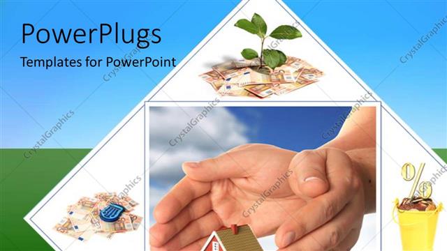  Presentation with green real estate - A real estate theme on a blue and green background