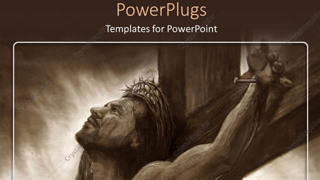  Presentation with realistic - The realistic painting of Jesus being crucified