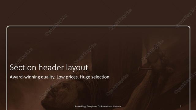 Section Header presentation slide layout