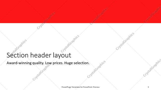 Section Header presentation slide layout