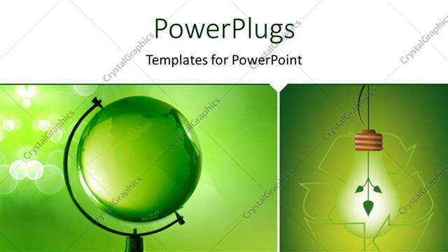  Presentation with green glass - Recycle symbol round light bulb with green glass globe