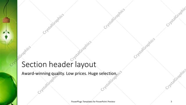 Section Header presentation slide layout