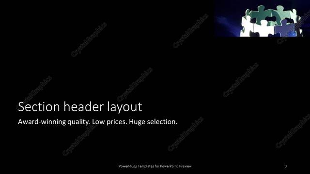 Section Header presentation slide layout