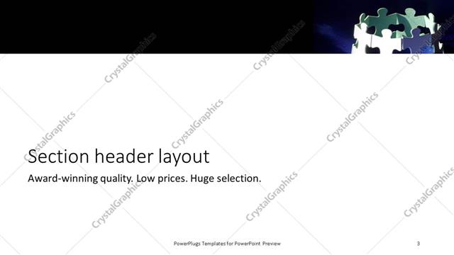 Section Header presentation slide layout
