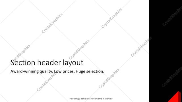 Section Header presentation slide layout