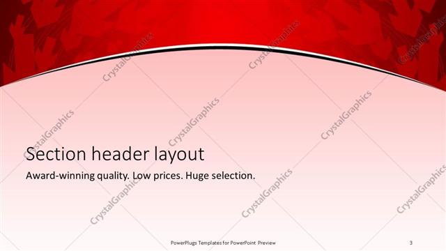 Section Header presentation slide layout