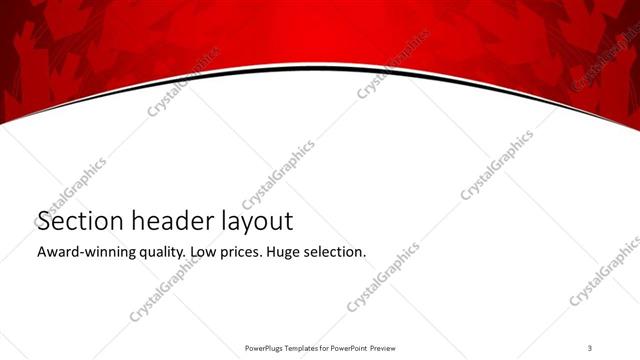 Section Header presentation slide layout