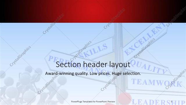 Section Header presentation slide layout
