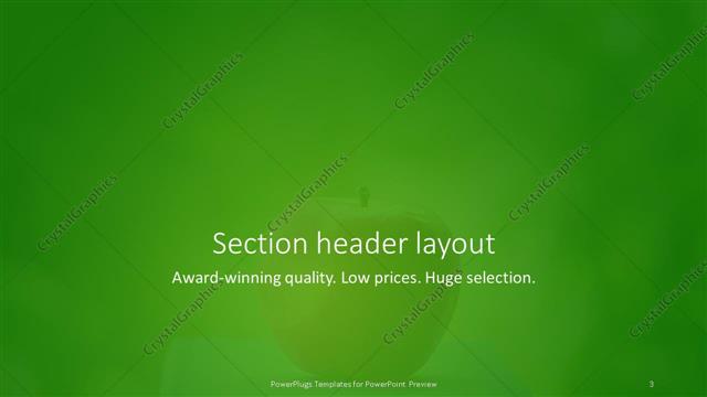 Section Header presentation slide layout