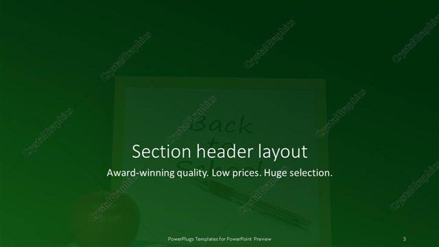 Section Header presentation slide layout