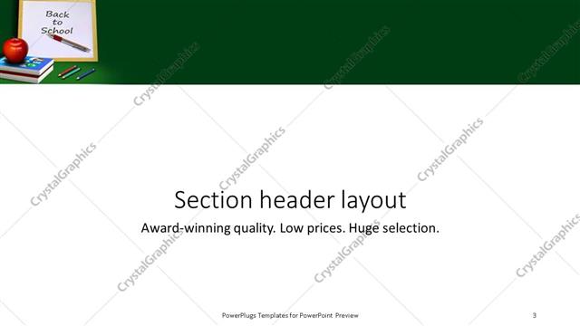 Section Header presentation slide layout