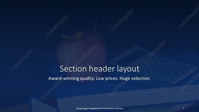 Section Header presentation slide layout