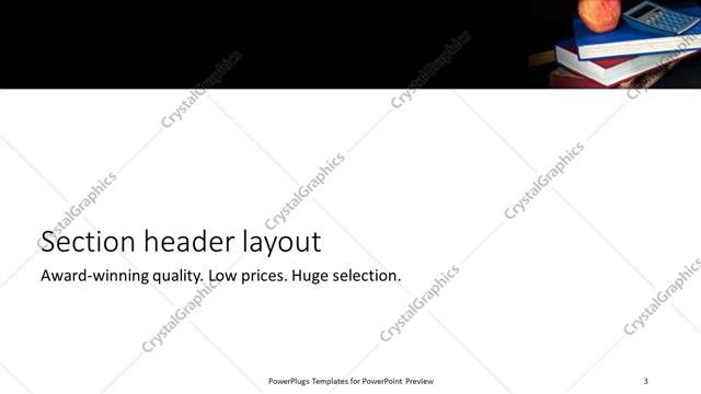 Section Header presentation slide layout