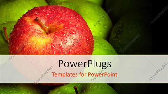  Presentation with green apples - A number of apples with blackish background