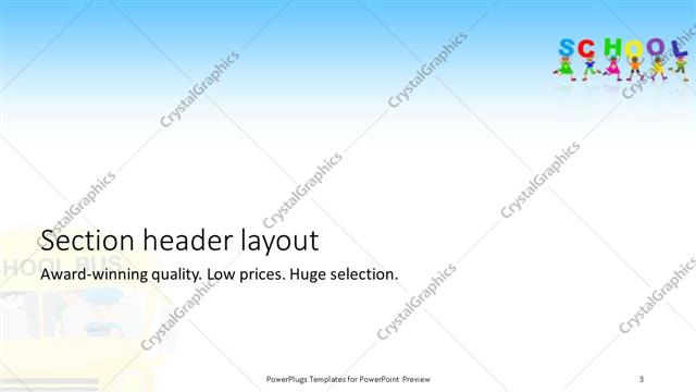 Section Header presentation slide layout