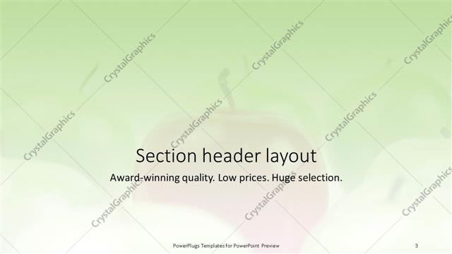 Section Header presentation slide layout