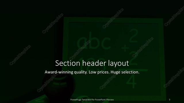 Section Header presentation slide layout