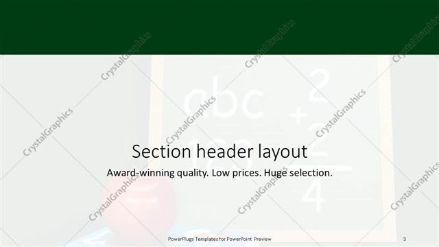 Section Header presentation slide layout