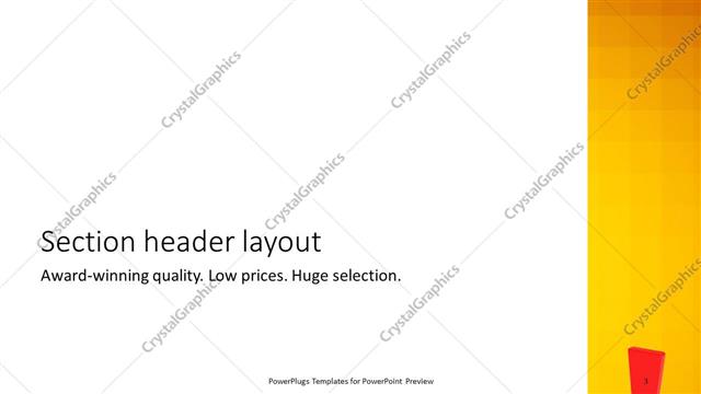 Section Header presentation slide layout