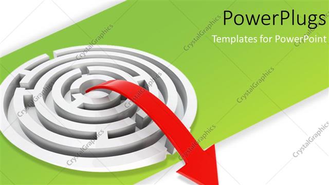 Presentation with maze - A red arrow from the middle of a maze
