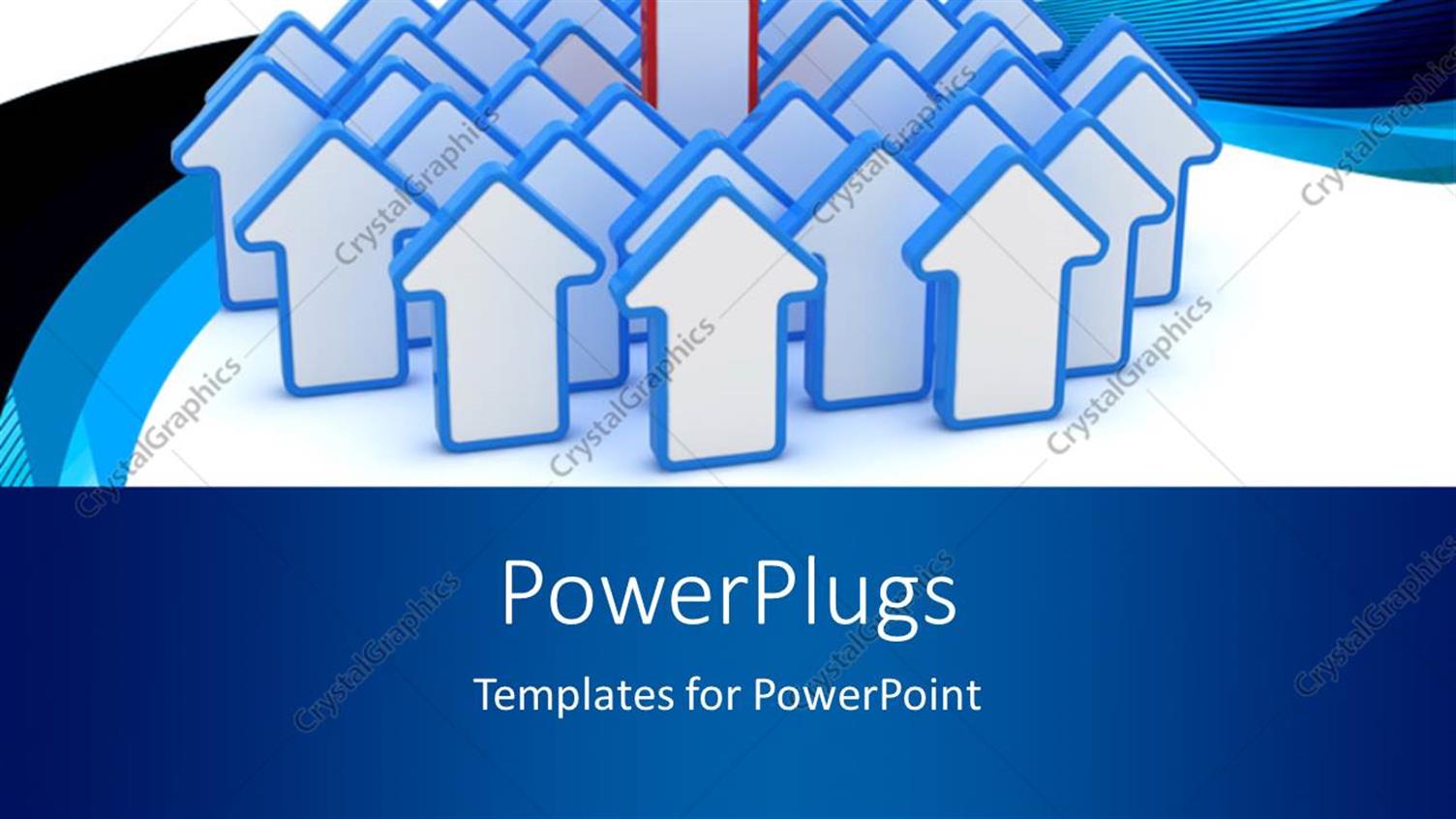 Featuring Red Arrow in Middle of Multiple Blue Arrows Stands Out Tall