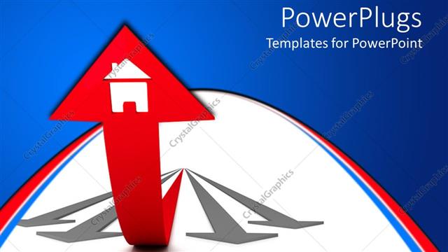  Presentation with moving target - Red arrow moving upwards on a white colored background