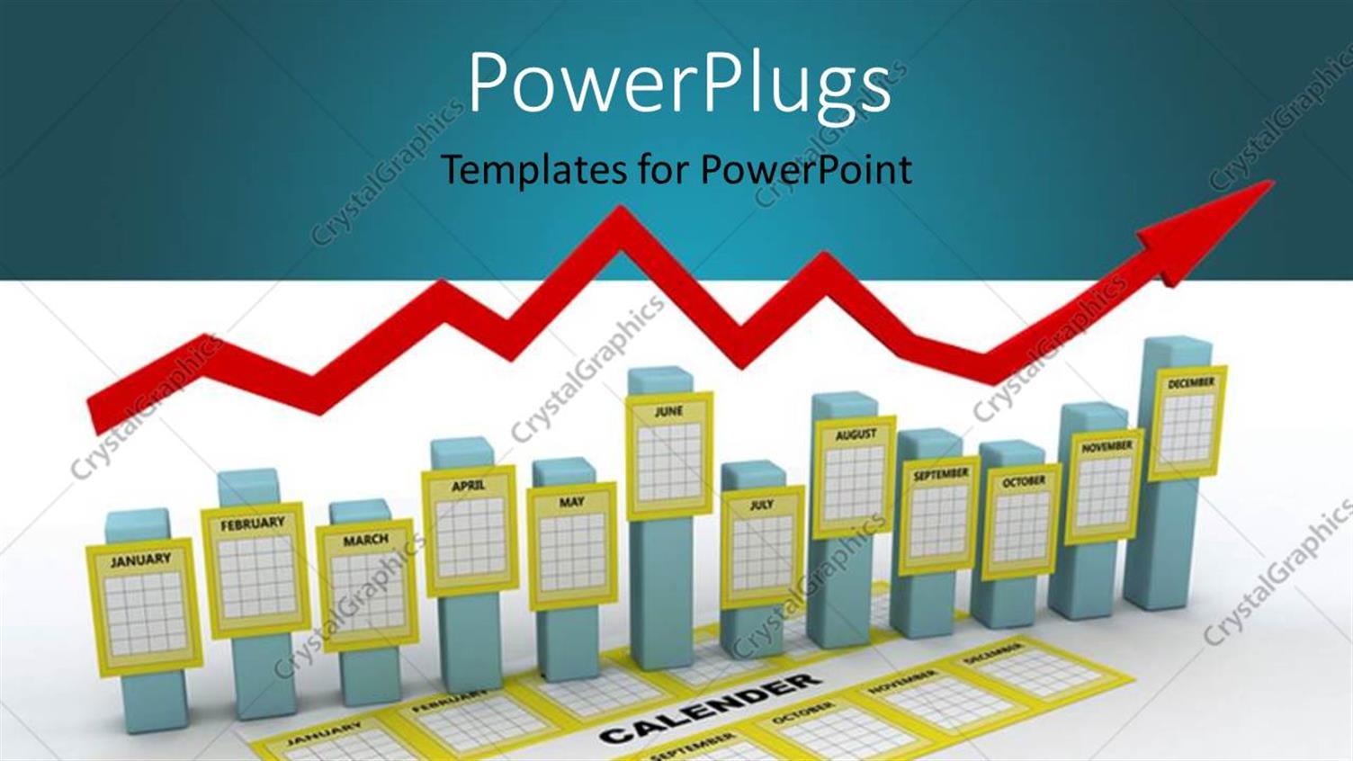 Featuring a Red Arrow Over Calendars on a White Background